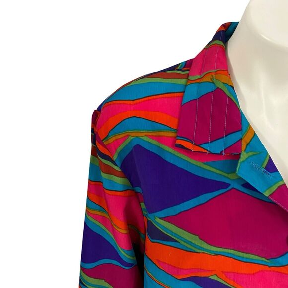 Tan Jay Blazer Womens 10 Vintage Jacket Work Office Casual Festival 90s Art - Picture 5 of 16